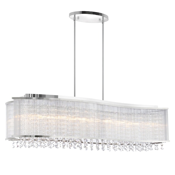 Cwi Lighting Elsa 6 Light Drum Shade Chandelier With Chrome Finish 5320P36C-RC - main